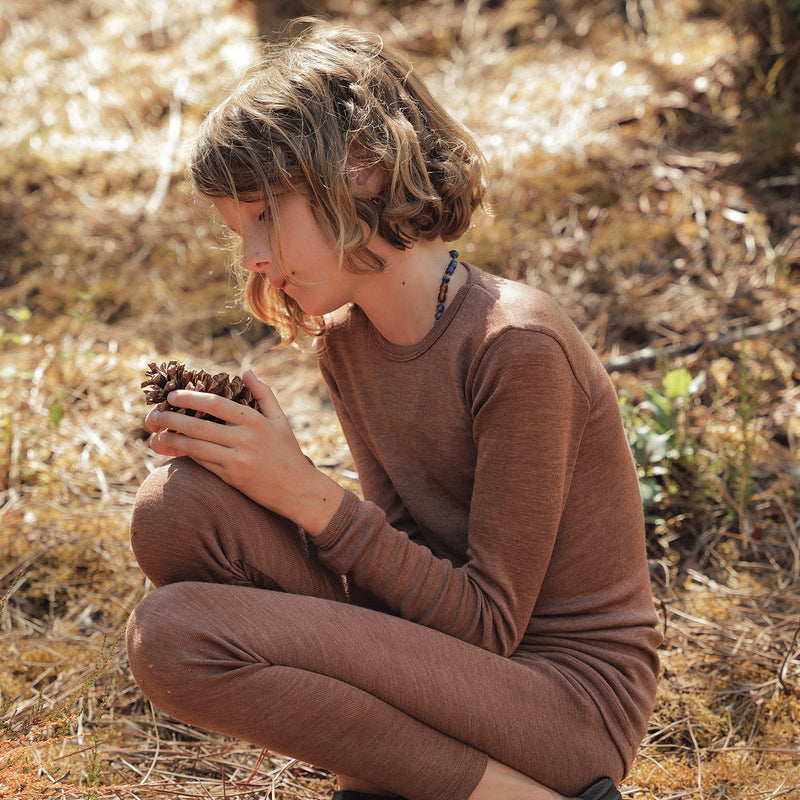 Lark Baby & Kids Top - Merino Wool & Silk - Russet