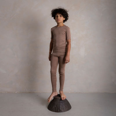 Smew Kids Top - Merino Wool & Silk - Warm Driftwood