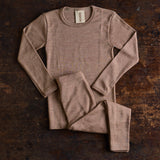 Lark Top & Finch Leggings Kids Set - Merino Wool & Silk - Warm Driftwood