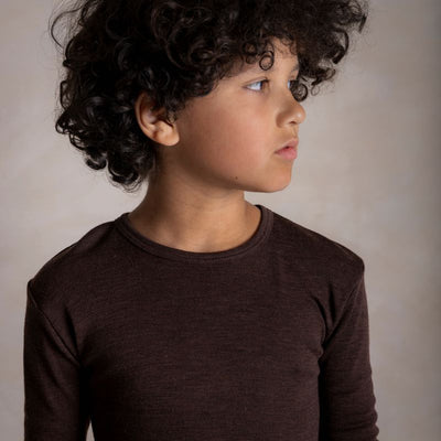 Lark Baby & Kids Top - Merino Wool & Silk - Cacao