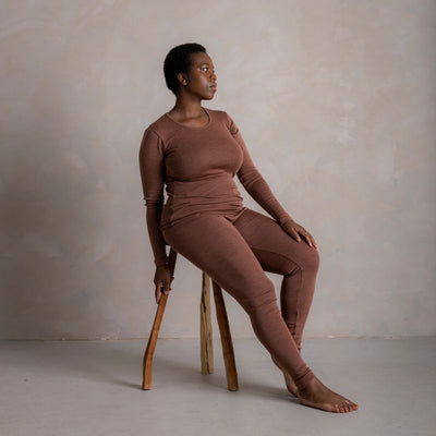 Lark Women's Top - Merino Wool & Silk - Russet
