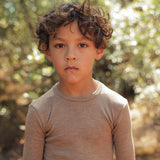 Lark Baby & Kids Top - Merino Wool & Silk - Warm Driftwood
