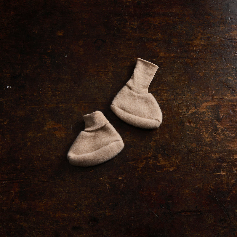 Magpie Baby Booties - Merino Wool Fleece - Sandstorm