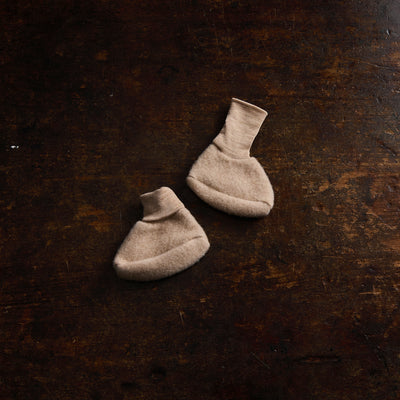 Magpie Baby Booties - Merino Wool Fleece - Sandstorm