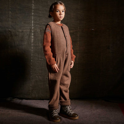 Earth Baby & Kids Playsuit - Boiled Merino Wool - Hazelnut