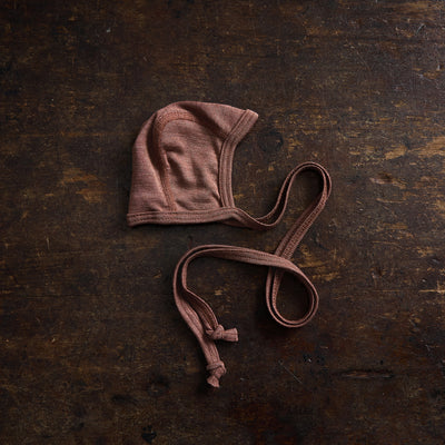 Piculet Baby Bonnet - Merino Wool & Silk - Russet