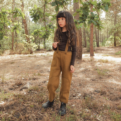 River Baby & Kids Dungarees - Boiled Merino Wool  - Copper
