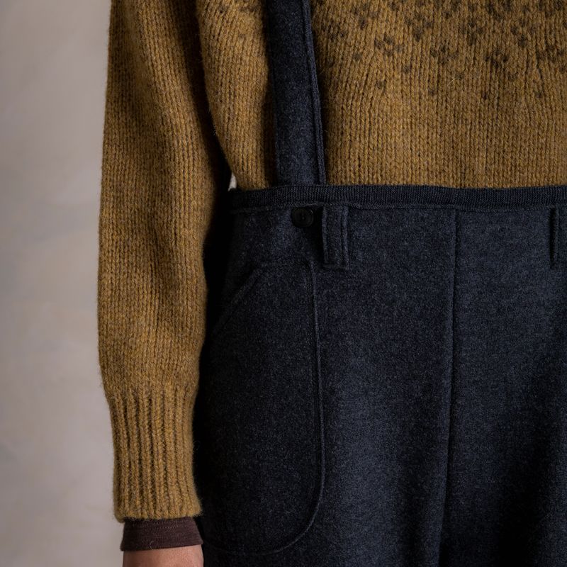 Women's Roam II Trousers/Dungarees - Boiled Merino Wool - Anthracite
