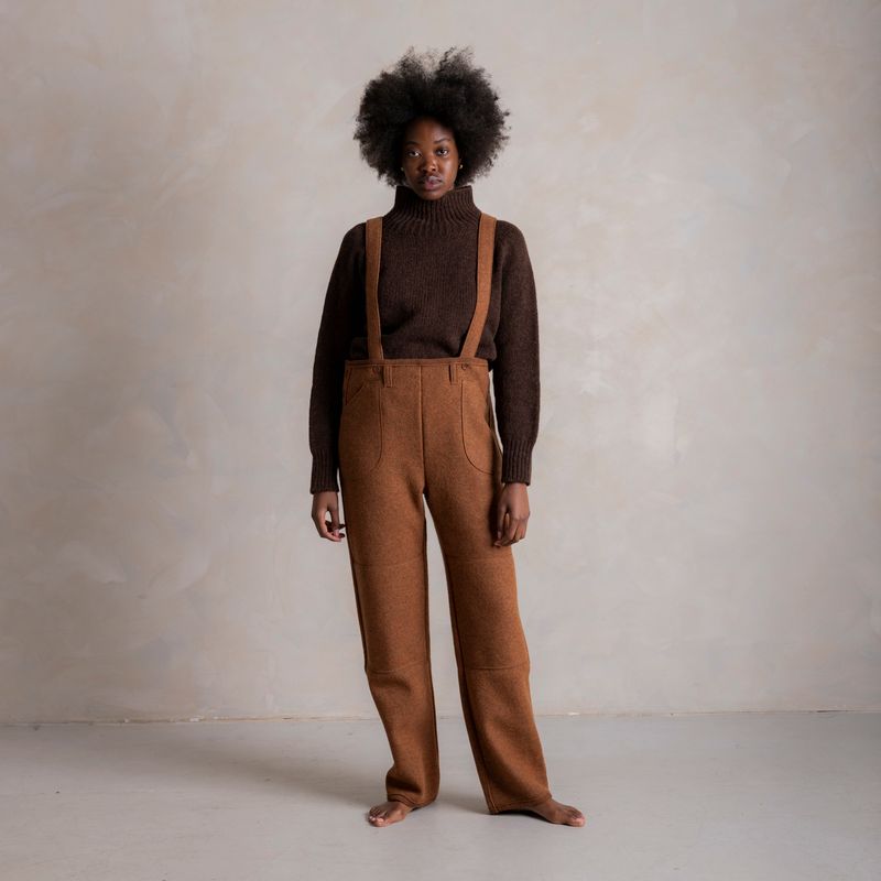 Women's Roam II Trousers/Dungarees - Boiled Merino Wool - Auburn