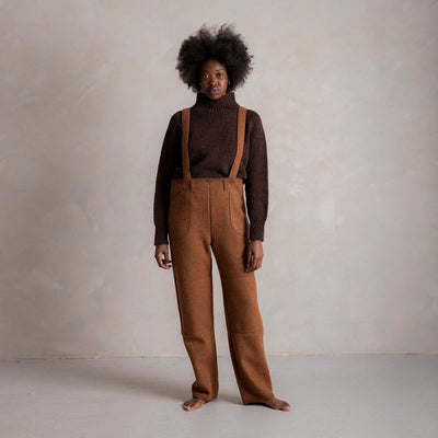 Women's Roam II Trousers/Dungarees - Boiled Merino Wool - Auburn