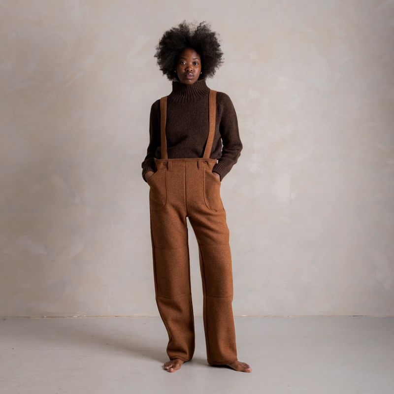 Women's Roam II Trousers/Dungarees - Boiled Merino Wool - Auburn