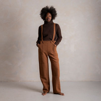 Women's Roam II Trousers/Dungarees - Boiled Merino Wool - Auburn