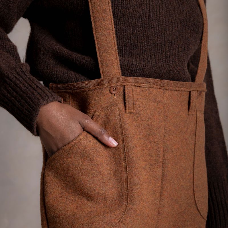 Women's Roam II Trousers/Dungarees - Boiled Merino Wool - Auburn