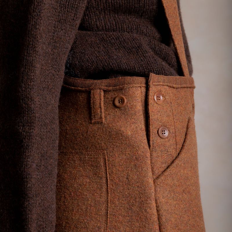 Women's Roam II Trousers/Dungarees - Boiled Merino Wool - Auburn