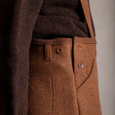 Women's Roam II Trousers/Dungarees - Boiled Merino Wool - Auburn