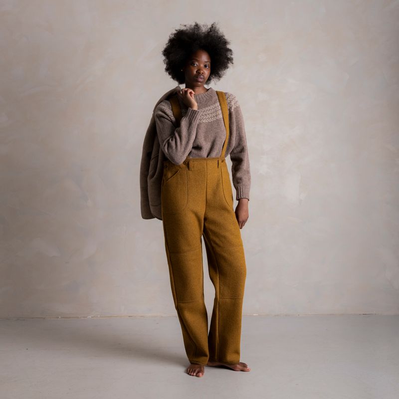 Women's Roam II Trousers/Dungarees -Boiled Merino Wool - Copper