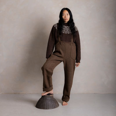 Women's Roam II Trousers/Dungarees - Boiled Merino Wool - Hazelnut