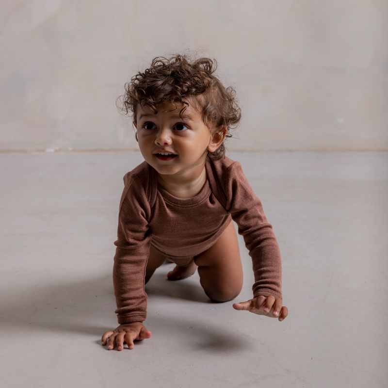 Robin Baby Body - Merino Wool & Silk - Russet