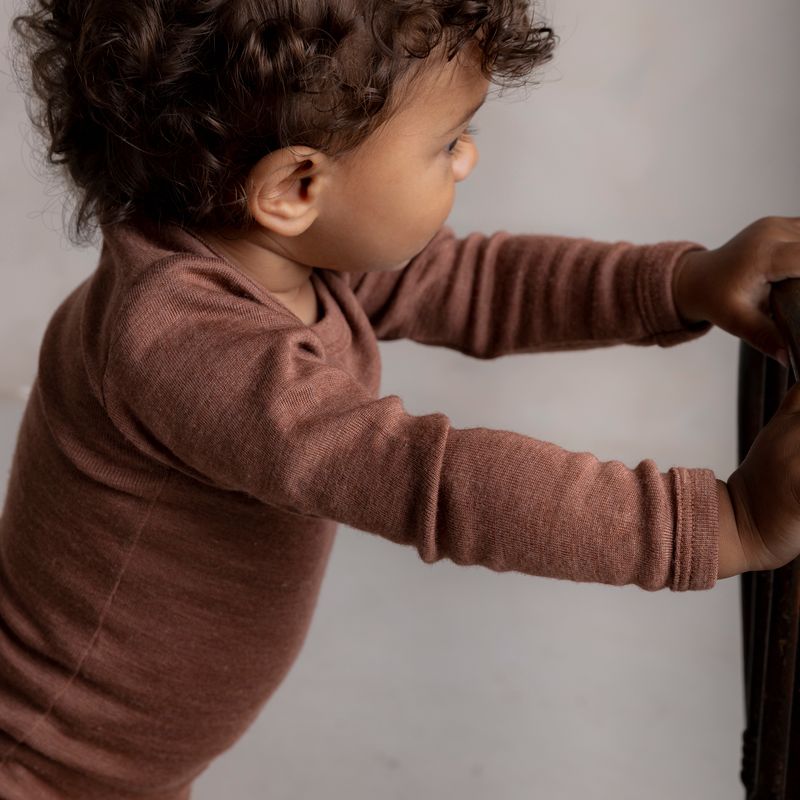 Robin Baby Body - Merino Wool & Silk - Russet