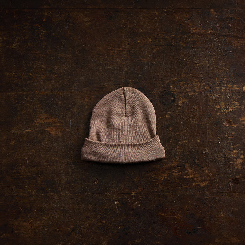 Rook Baby Beanie - Merino Wool & Silk - Warm Driftwood