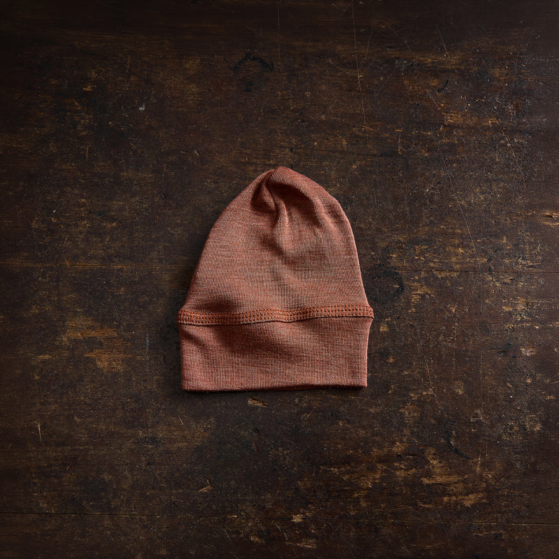 Rook Baby Beanie - Merino Wool & Silk - Russet