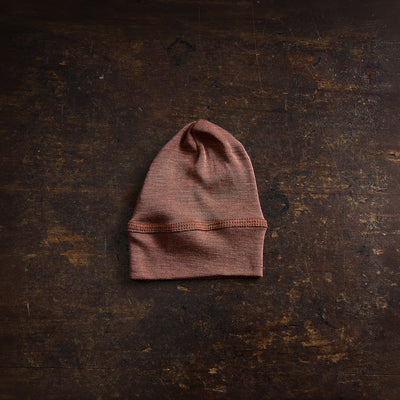 Rook Baby Beanie - Merino Wool & Silk - Russet