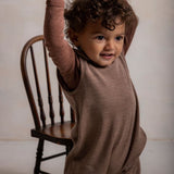 Ruff Baby Romper - Merino Wool & Silk - Warm Driftwood