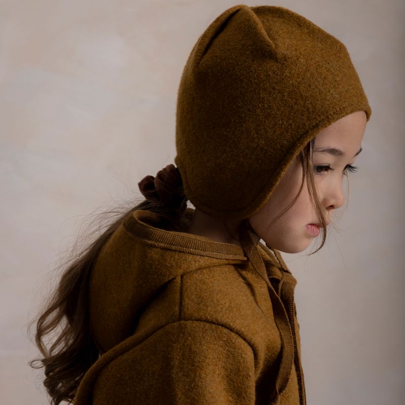 Strath Baby & Kids Hat - Boiled Merino Wool  - Copper
