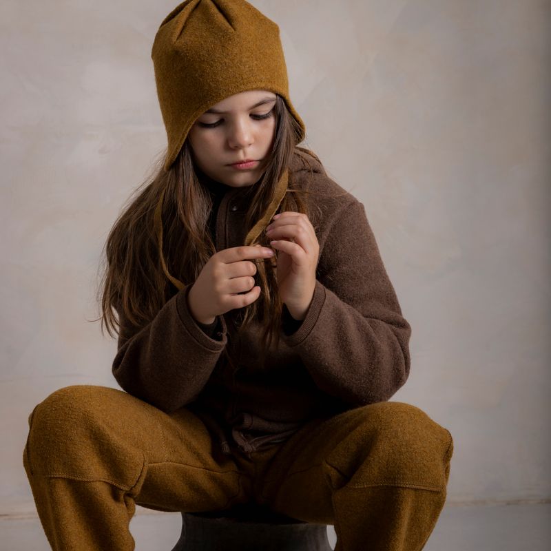 Strath Baby & Kids Hat - Boiled Merino Wool  - Copper