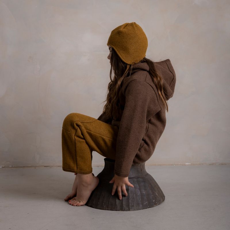 Strath Baby & Kids Hat - Boiled Merino Wool  - Copper