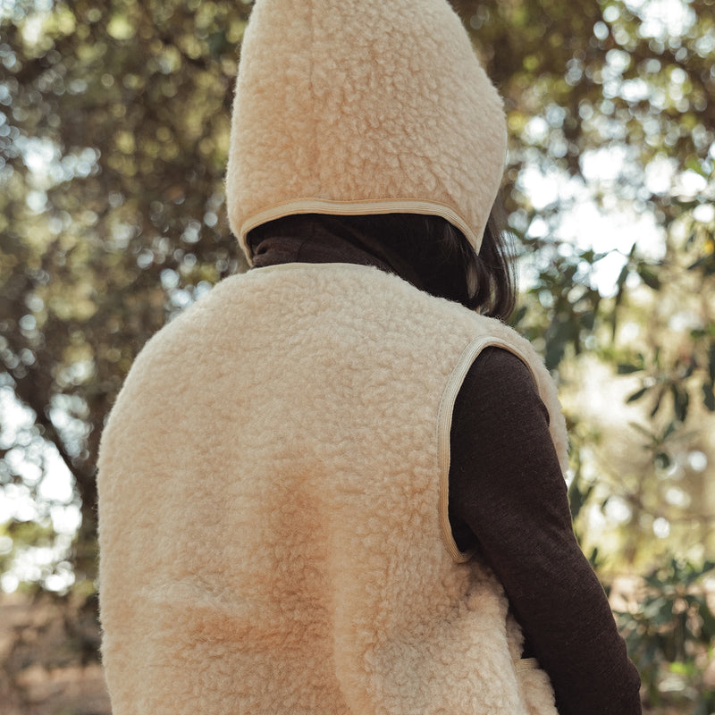 Topi Adults Bonnet - Wool Teddy Fleece - Oatmeal