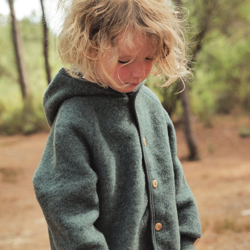 Tinker Baby & Kids Jacket - Merino Wool Fleece - Seafoam