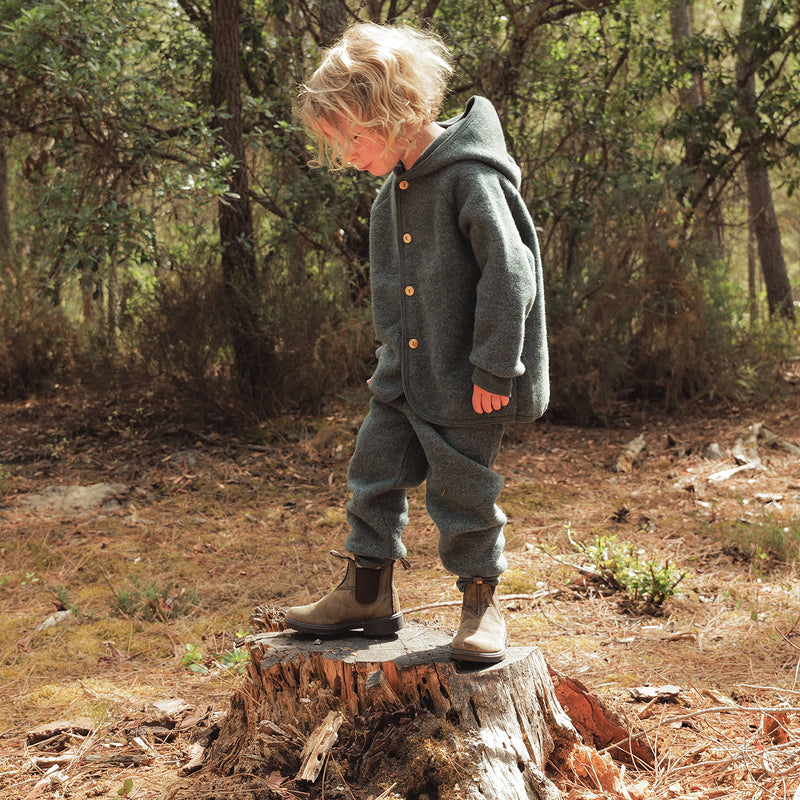 Tinker Baby & Kids Jacket - Merino Wool Fleece - Seafoam