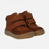 Toddler Leather Wool Lined Waterproof Velcro Boots - Cognac