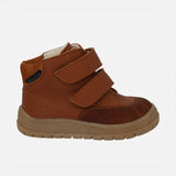 Toddler Leather Wool Lined Waterproof Velcro Boots - Cognac