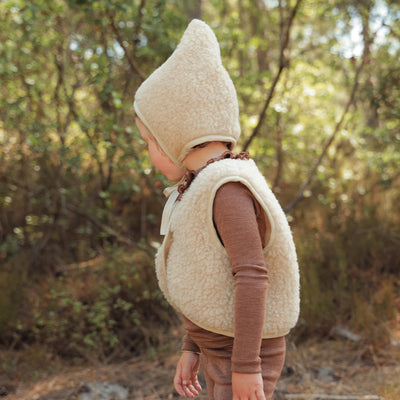 Fawn Baby & Kids Vest - Wool Teddy Fleece - Oatmeal
