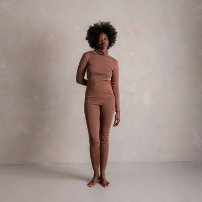 Auk Women's Top - Merino Wool & Silk - Russet