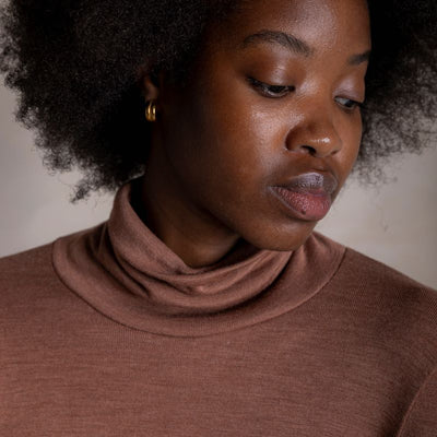 Auk Women's Top - Merino Wool & Silk - Russet