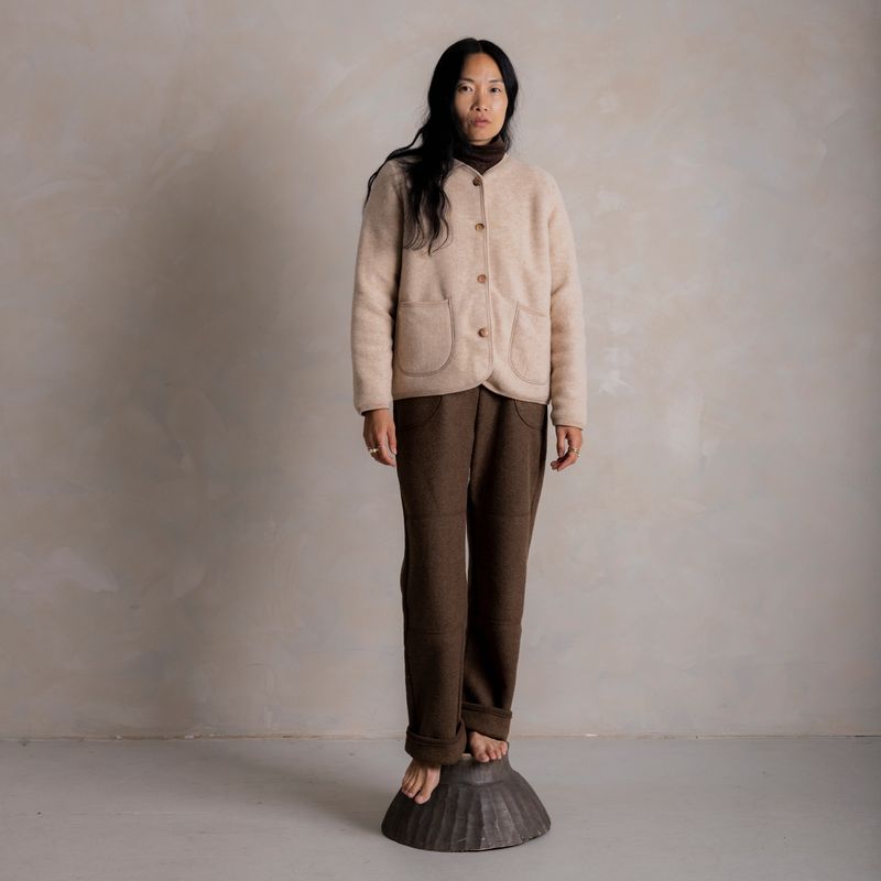 Harrier Women's Jacket - Merino Wool Fleece - Sandstorm