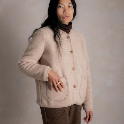 Harrier Women's Jacket - Merino Wool Fleece - Sandstorm