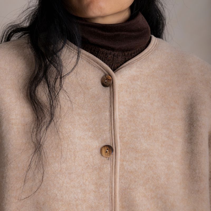 Harrier Women's Jacket - Merino Wool Fleece - Sandstorm