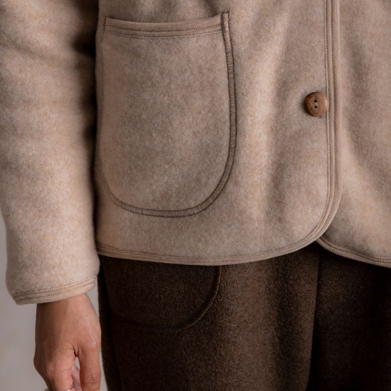 Harrier Women's Jacket - Merino Wool Fleece - Sandstorm