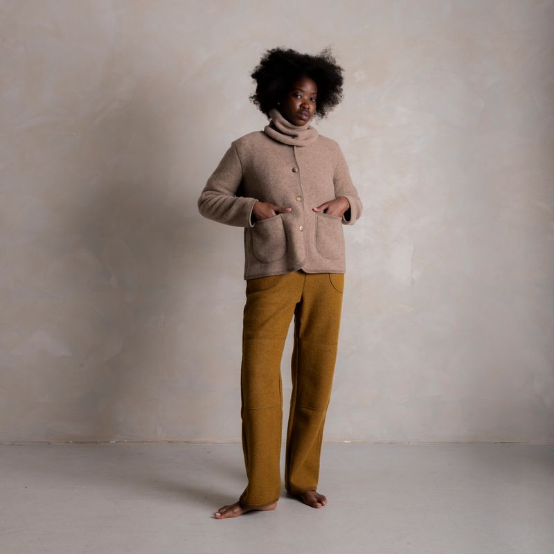 Harrier Women's Jacket - Merino Wool Fleece - Warm Driftwood