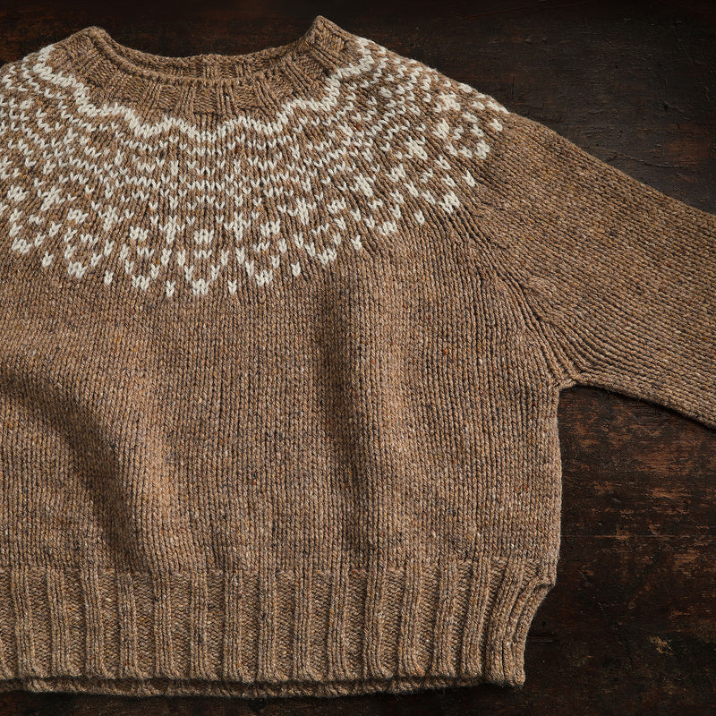 Cropped Isle Women's Sweater - Donegal Wool - Husk