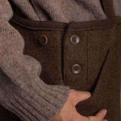 Women's Roam II Trousers/Dungarees - Boiled Merino Wool - Hazelnut