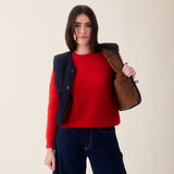 Women's Reversible Teddy Wool Aida Vest - Brown