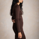 Lark Women's Top - Merino Wool & Silk - Cacao