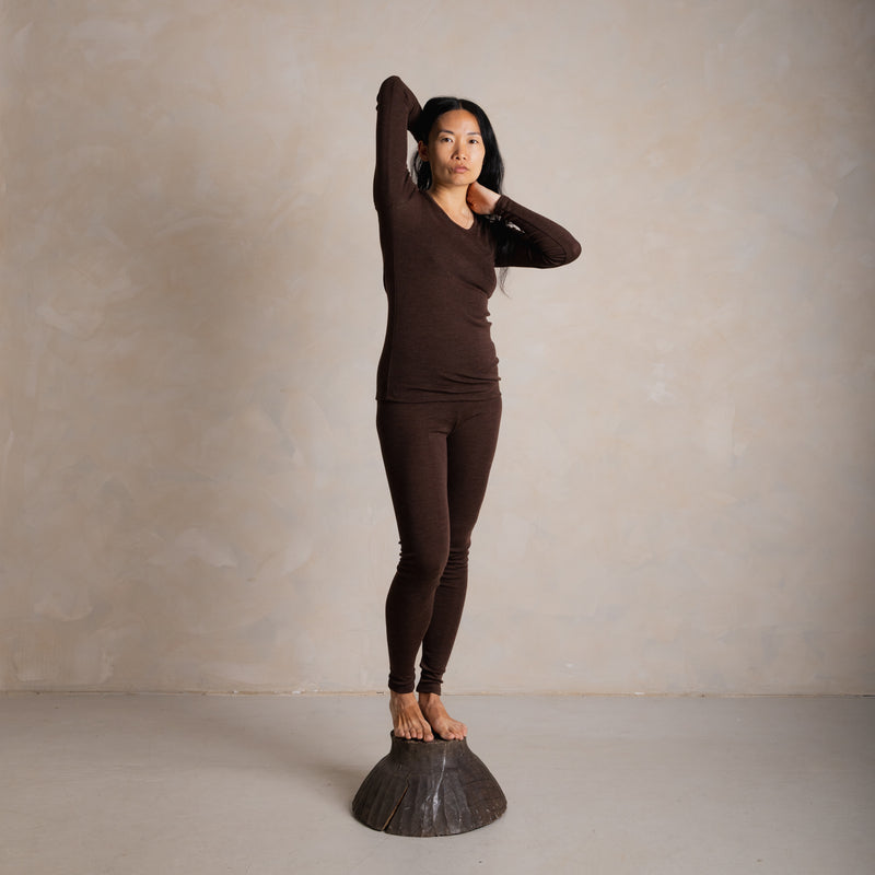 Lark Women's Top - Merino Wool & Silk - Cacao