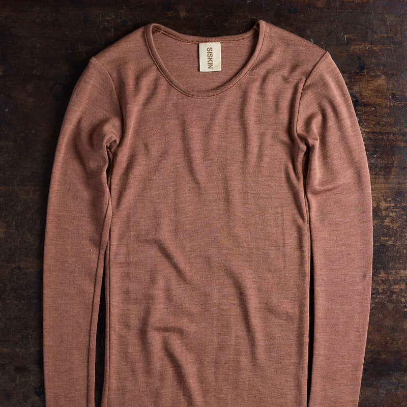 Lark Women's Top - Merino Wool & Silk - Russet