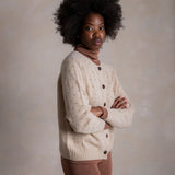 Cloud Women’s Pointelle Cardigan - Superfine Lambswool - Oat